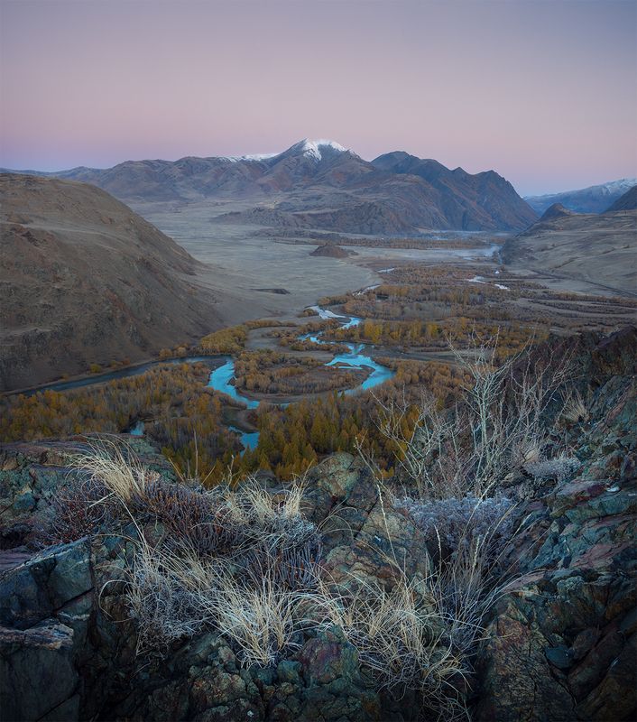 алтай, рассвет, горы, река, меандры Скоро рассвет. фото превью
