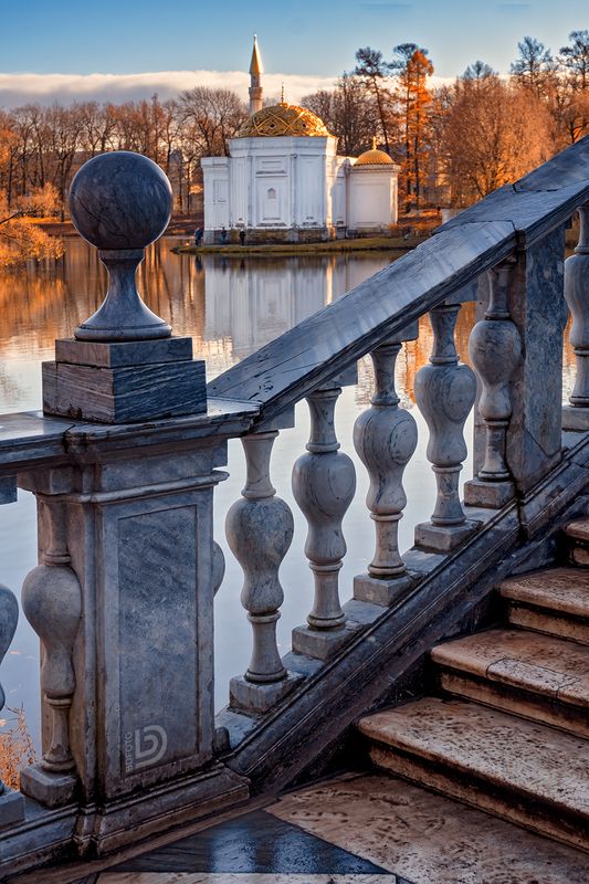 мост, баня, пушкин, осень Турецкая баня с мраморного моста фото превью