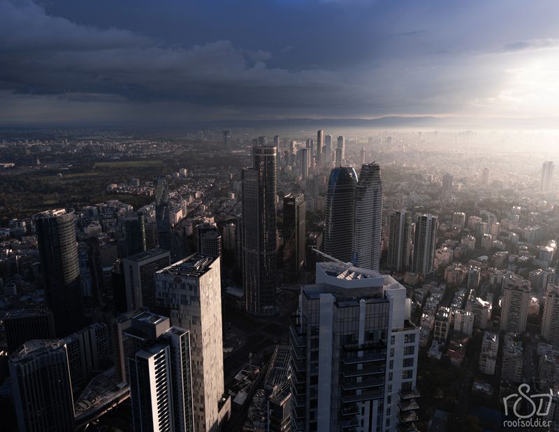 Israel, Ramat Gan, roof, rooftop, urban, urbex, city, cityscape, sunrise The Morningphoto preview