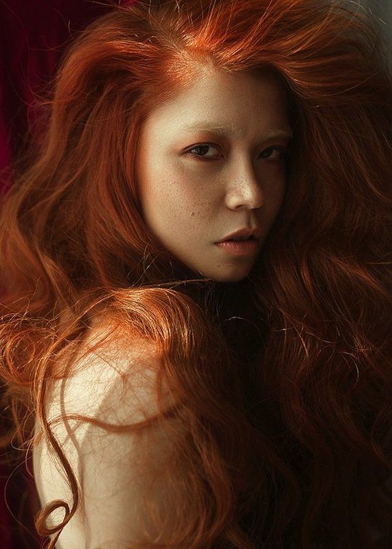 Asian, Carolinemadison, Freckles, Portrait, Redhair, Redhead, Russia Fiercephoto preview