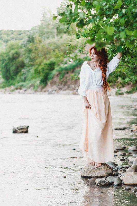 Девушка, Природа, Река, Рыжая Кристинаphoto preview