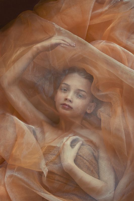 Девушка, Красота, Нежность, Портрет, Ткань photo preview