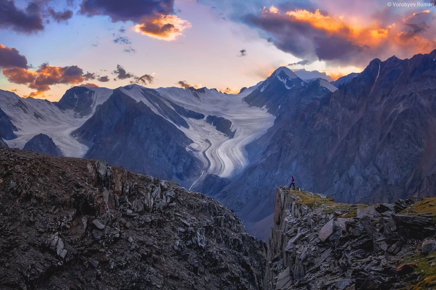 Ущелье Актру. Автор: Roman Vorobyev Sunset, Актру, Алтай, Горный алтай, Горы, Закат, Лето, Roman Vorobyev
