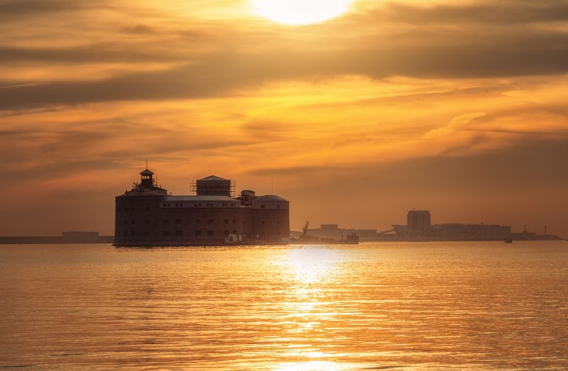 финский залив чумной форт кронштадт Финский залив фото превью