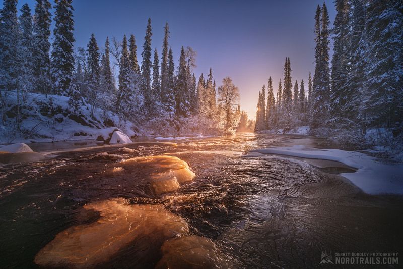 Кольский полуостов, Север, Мурманск, Хибины, Териберка, Кольский, Зима Рассвет в ноябреphoto preview