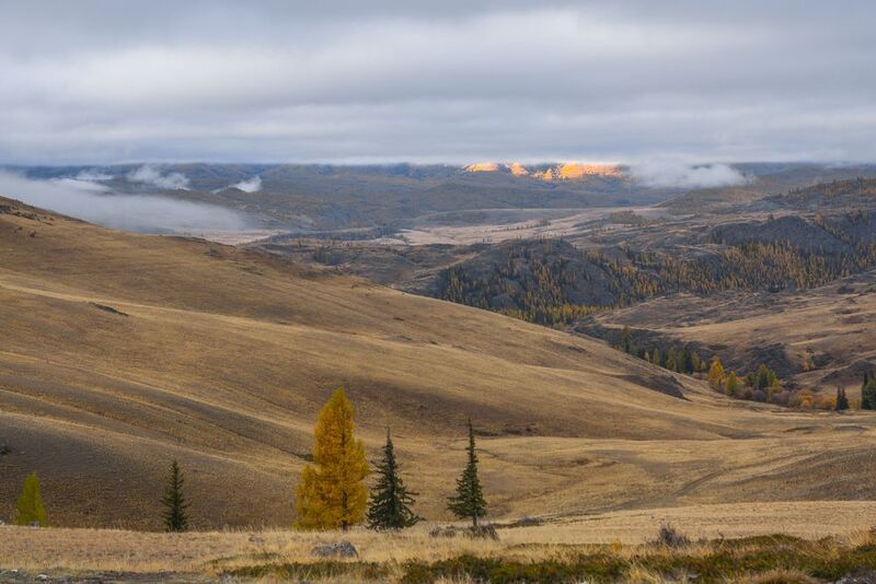 россия, горный алтай, осень, утро, рассвет Рассвет на холмахphoto preview