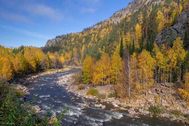 река малый инзер, айгир, башкирия, башкортостан, природа, осень, золотая осень Золотая осень на реке Малый Инзерphoto preview
