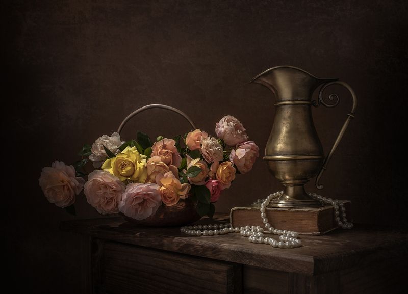 Still life, roses, light, colors, textures So romanticphoto preview