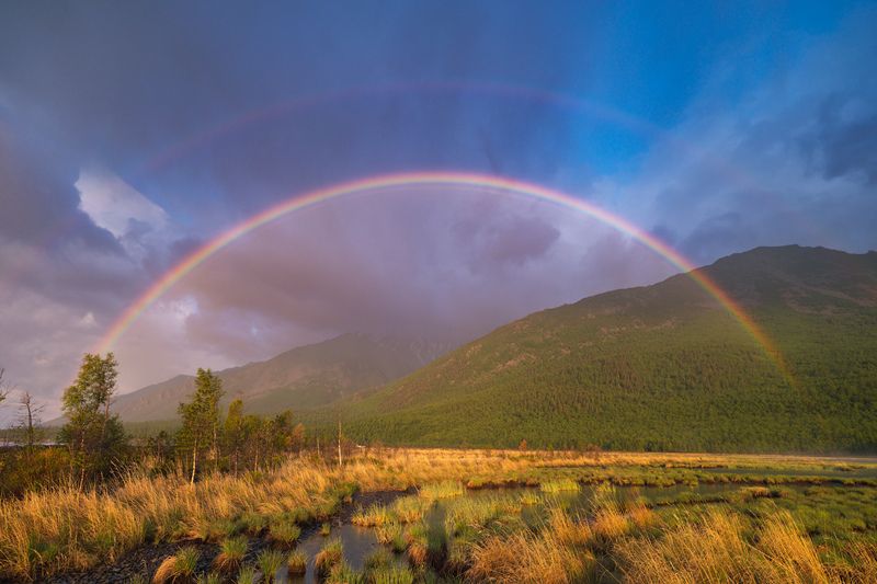 байкал, байкальский хребет, горы, рассвет, дождь, радуга Просто дождь прошел...photo preview