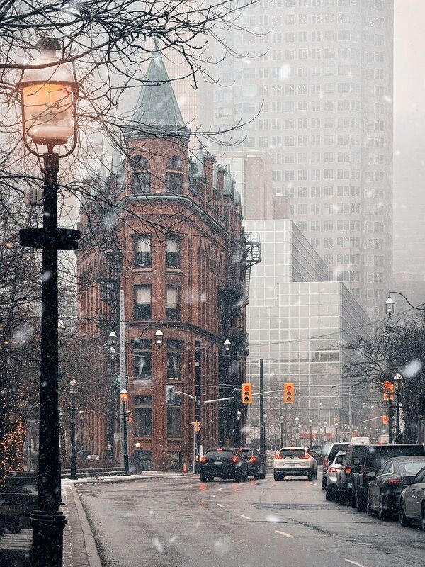 #street #urban #architecture #classic #old #winter #fog #haze #snow #road #light #Building #Daytime #Car #Street light #Vehicle #Wheel #Infrastructure #Plant #Window #Snow Toronto winter streetphoto preview