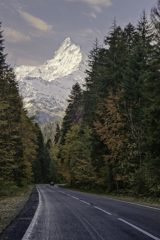 Россия, Карачаево-Черкессия, Домбай, Гора Белалакая, осень, Осеннее настроение Кавказаphoto preview