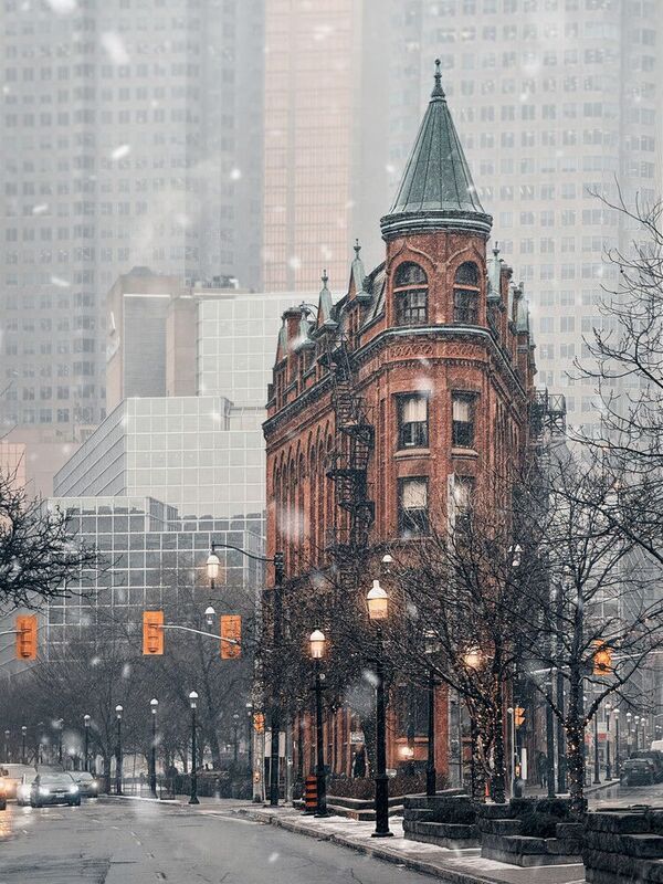 #street #urban #architecture #classic #old #winter #fog #haze #snow #road #light #Building #Daytime #Car #Street light #Vehicle #Wheel #Infrastructure #Plant #Window #Snow Toronto winter streetphoto preview
