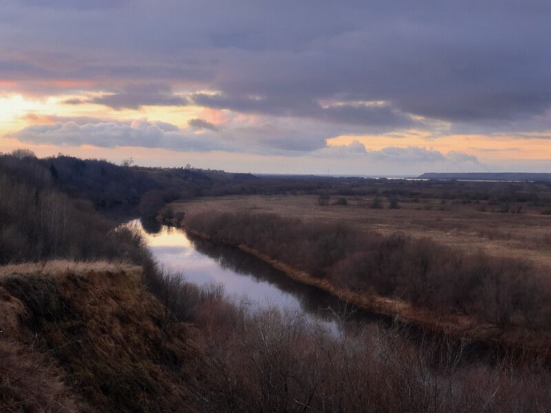вечер, пейзаж, река, небо Вечерняя даль... фото превью