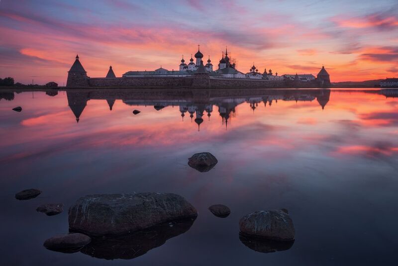 Соловки Соловецкий_монастырь белые_ночи Архангельская_область Белое_море  Когда заходит солнцеphoto preview