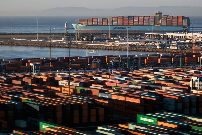 #Industrial landscape #calm atmosphere #fine art #container #cargo #logistics #harbor #port #terminal #ship #vessel Geometry of Departurephoto preview