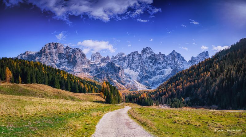 dolomites italy autumn landscape trees woods nature Discovering Dolomites фото превью