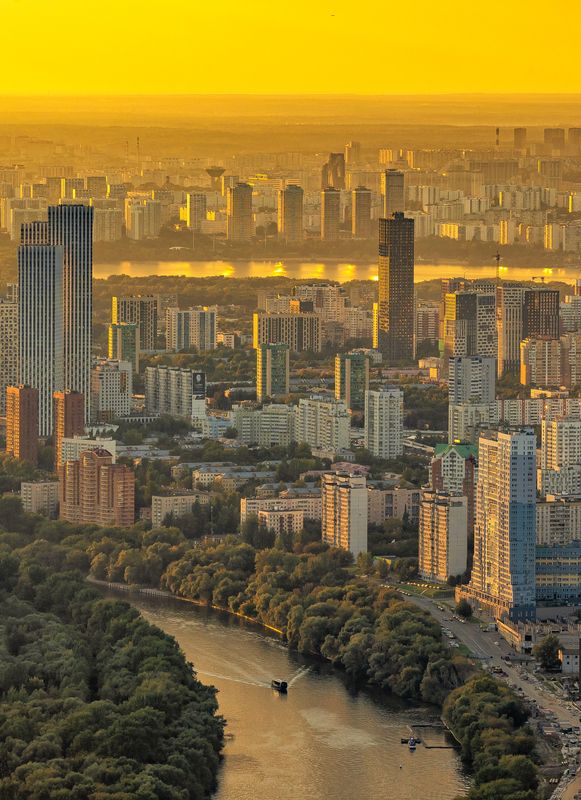 москва, столица, архитектура, москва река, город, закат Москва река на закате..photo preview