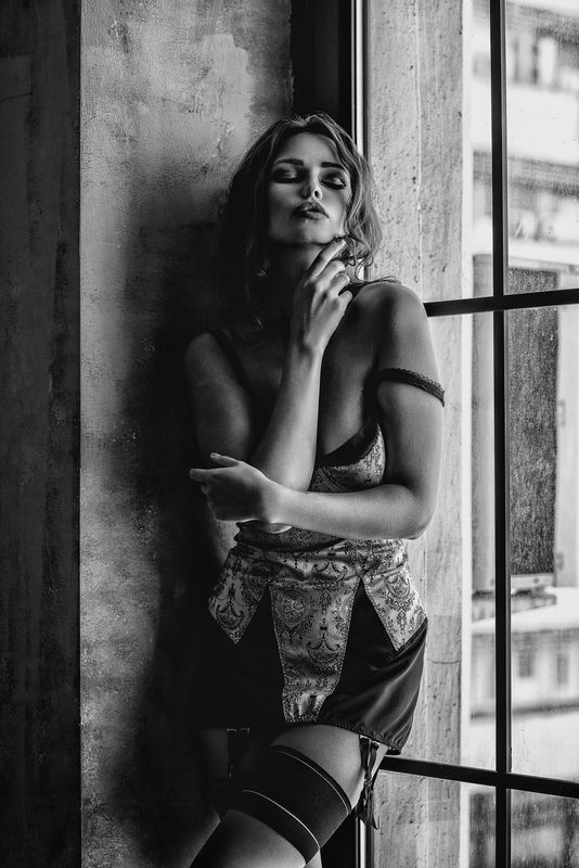 black, white, monochrome, window, light, natural, lighting, contemplative, thoughtful, pensive, architectural, frame, geometric, lines, industrial, vintage, aesthetic, retro, classic, timeless, moody, atmospheric, intimate, soft, light Nadiaphoto preview