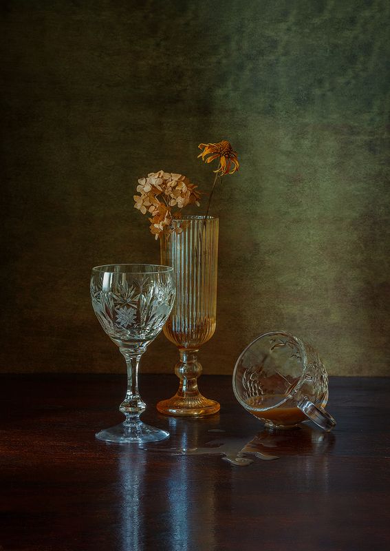 фужер, цветы, кружка, кофе, желтый photo preview