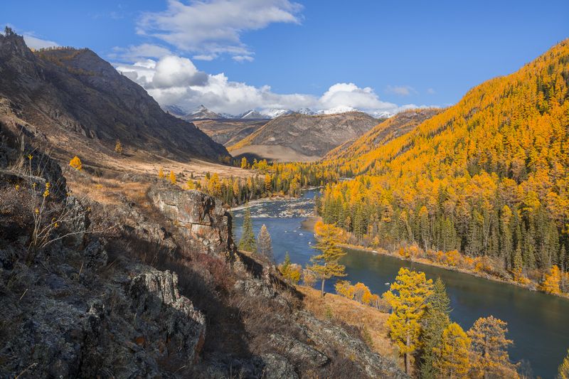 россия, горный алтай, река чуя, осень Скоро вечерphoto preview