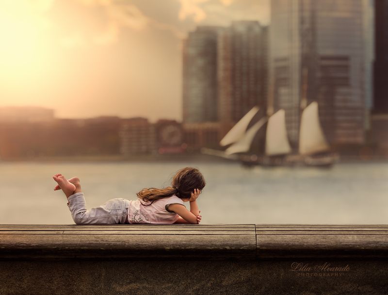 city,newyork,child,bench,sun,evening,broad walk, Eternity In Every Moment...photo preview