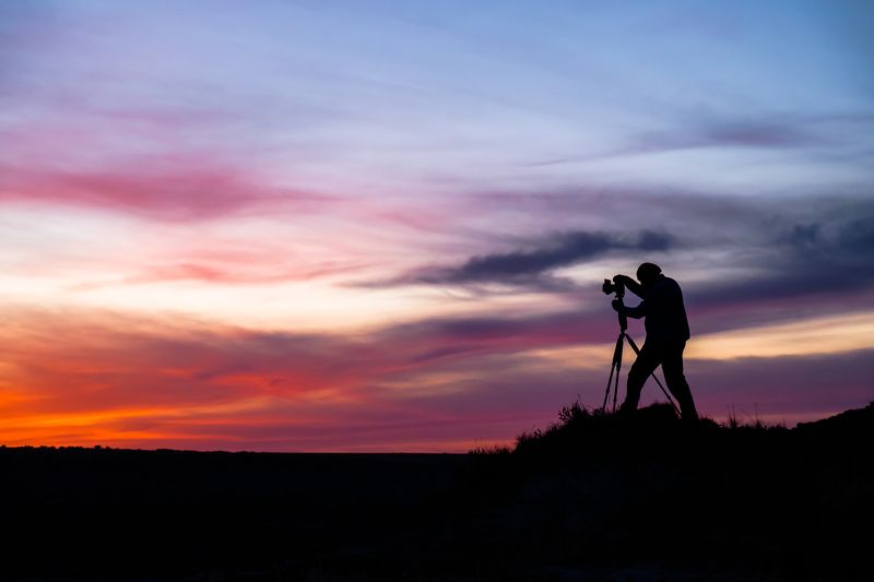 канада, альберта, драмхеллер, закат, силуэт Художникphoto preview