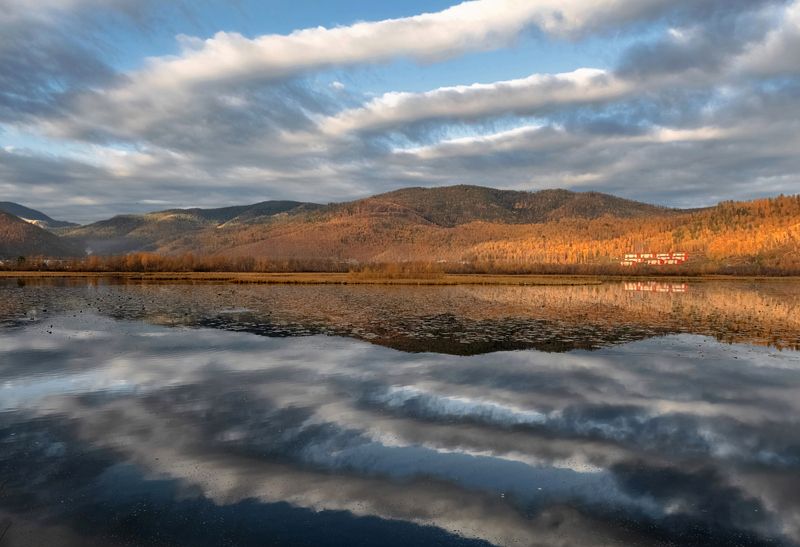 утро, отражение, листвянка Листвянкаphoto preview