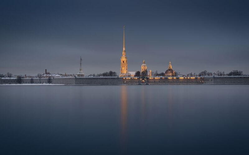 санкт-петербург , нева , петропавловская крепость , петропавловский собор , петербург , питер , спб , заячий остров , длинная выдержка , синий час Петропавловская крепостьphoto preview