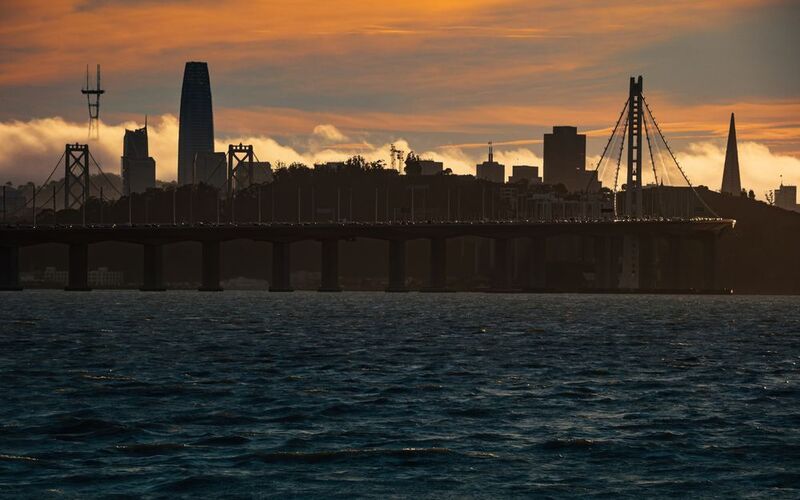 #Sky #Skyscraper #Water #City #Daytime #Cloud #High-rise building #Horizon #Metropolitan area #Urban area Sutro Lights, Salesforce Shadowsphoto preview