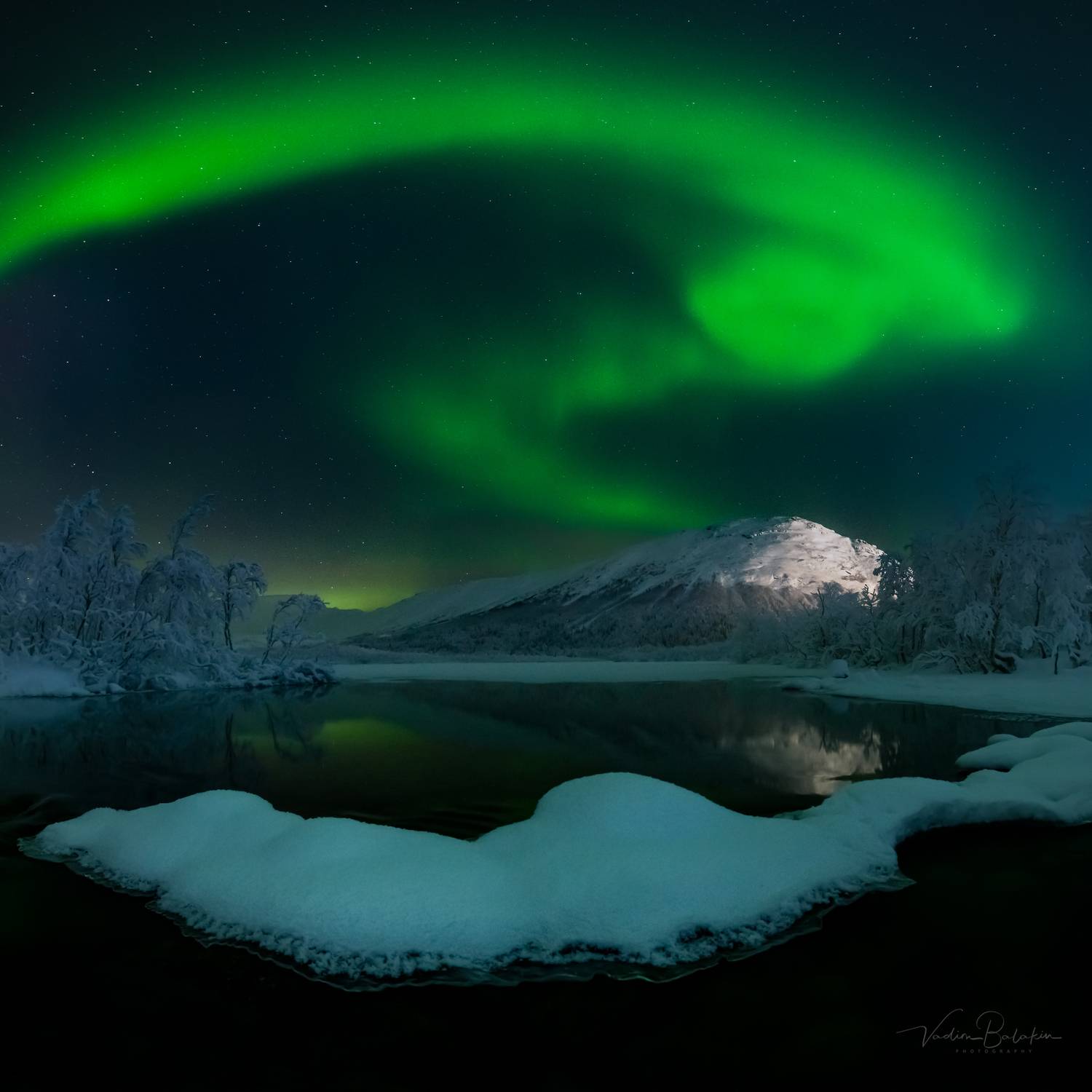 хибины, пейзаж, кольский, северное сияние, Вадим Балакин