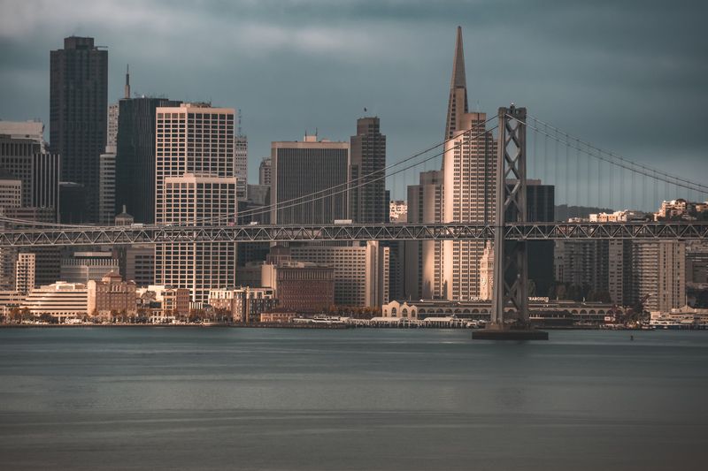 #Photograph #Sky #City #Skyscraper #Urban area #Monochrome photography #Metropolitan area #Bridge #High-rise building #Cityscape Geometry of silencephoto preview