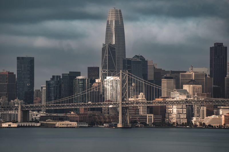 #Photograph #Sky #City #Skyscraper #Urban area #Monochrome photography #Metropolitan area #Bridge #High-rise building #Cityscape Geometry of silencephoto preview