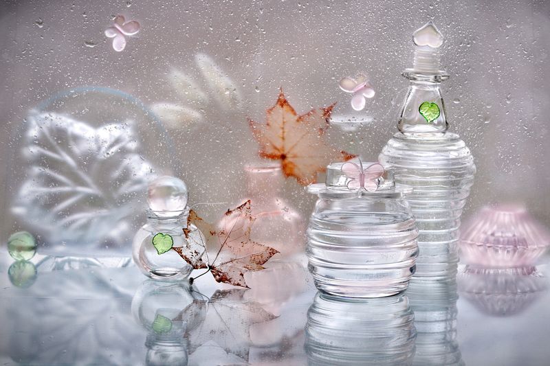 натюрморт, стекло, ваза, осень, листья Стекляшкиphoto preview