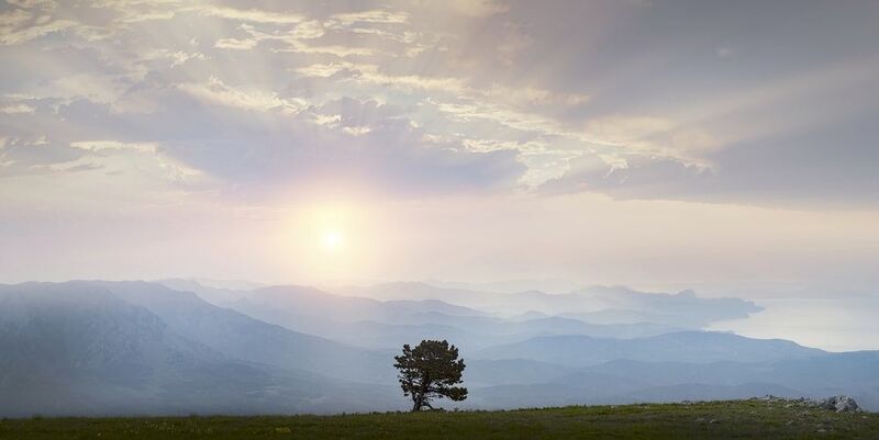 панорама, горы, восход, солнце, облака, крым ***photo preview