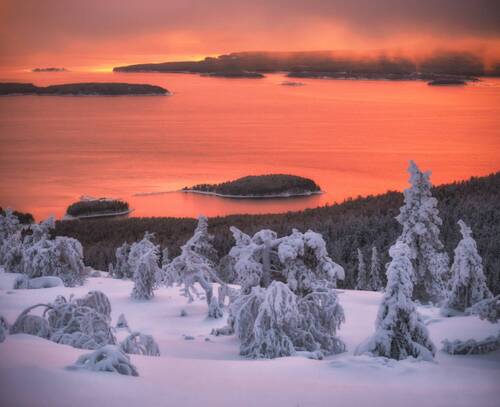 Кольский полуостров. Первый снег и лёд.