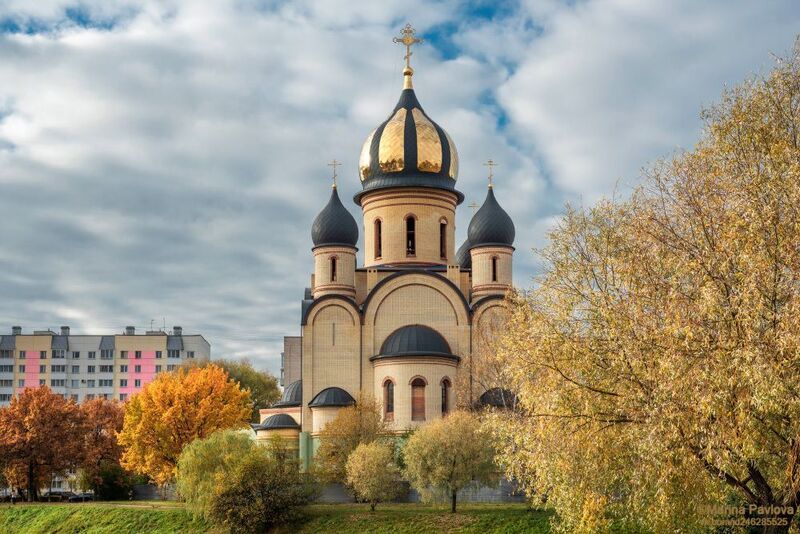 город, архитектура, городской пейзаж, санкт-петербург, храм, храм святых царственных страстотерпцев, новые храмы петербурга Осенний храм святых Царственных Страстотерпцевphoto preview