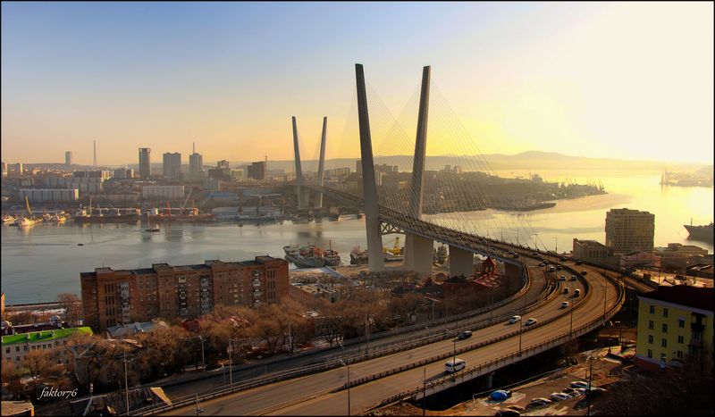 город, архитектура,  владивосток Владивосток Золотой мост фото превью