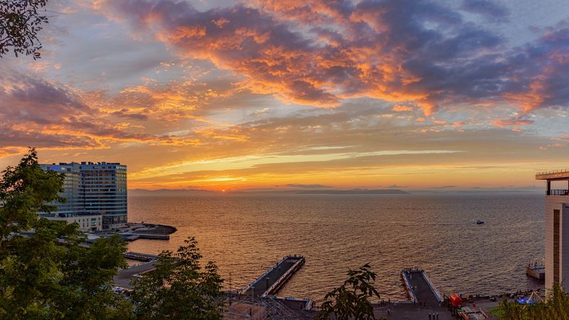 владивосток, амурский залив Закат над Амурским заливомphoto preview