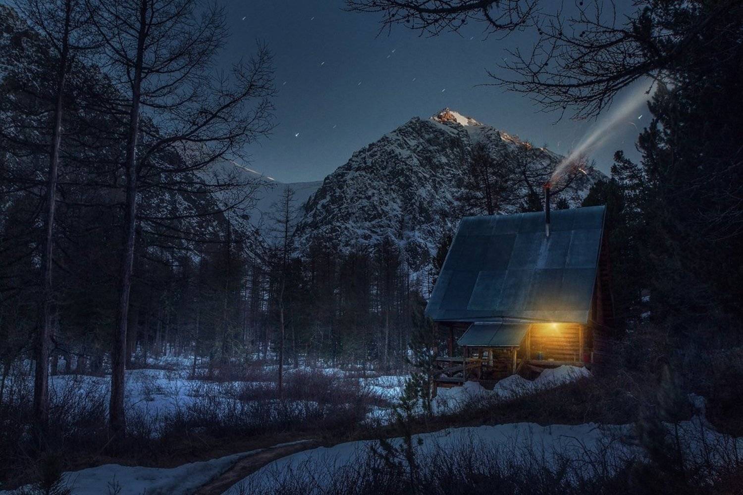 * * *. Автор: Vladim_Shipulin best, house, landscape, mountains, photo, smoke, stars, Vladim_Shipulin
