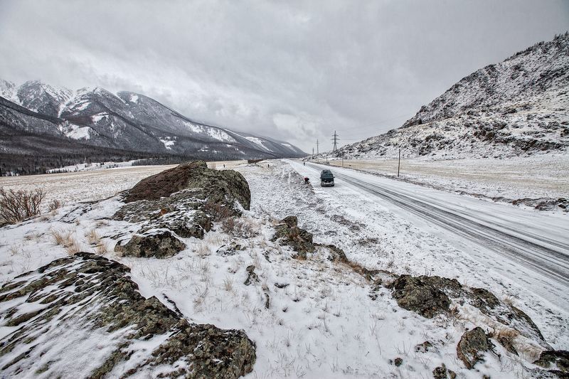 алтай, горы, чуя, чуйский, тракт, зимой Чуйский тракт. Алтай. Долина реки Чуяphoto preview