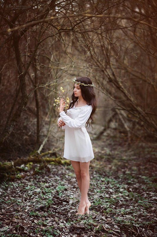 верба, весна, весенний портрет, белое платье, легкость, венок breath of springphoto preview