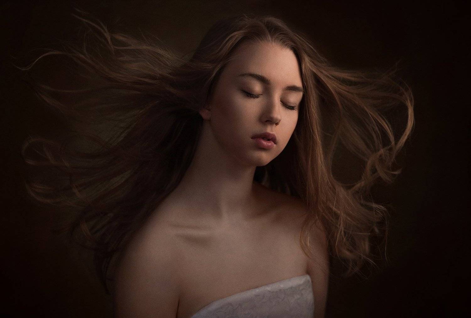 Ветер, Девушка, Ключицы, Свет, Студия, Тень, Александр Жосан