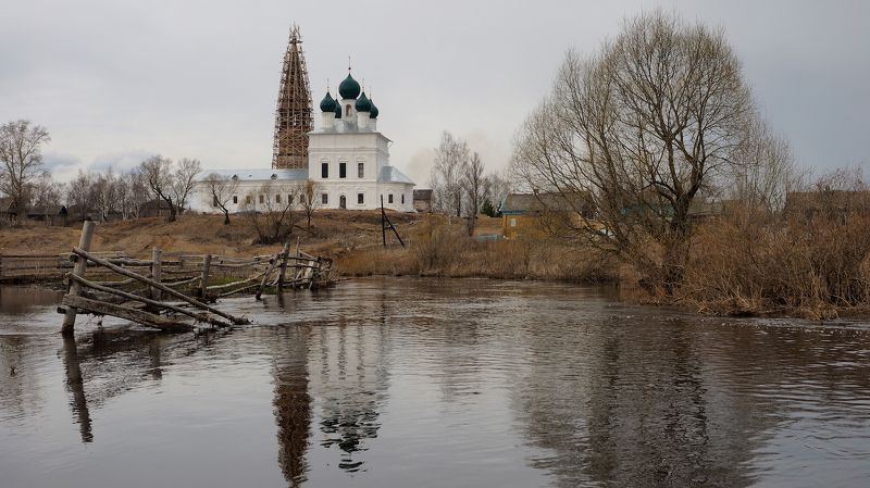 село, осенево, река, лахость, весна, храм, разлив, непогода, гуси Вокруг да около.photo preview