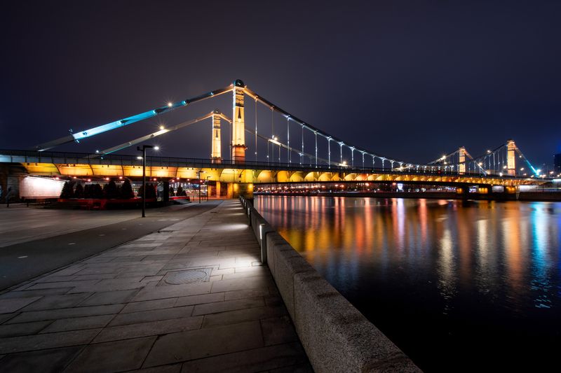 москва, россия, мост, ночь Крымский мост в Москвеphoto preview