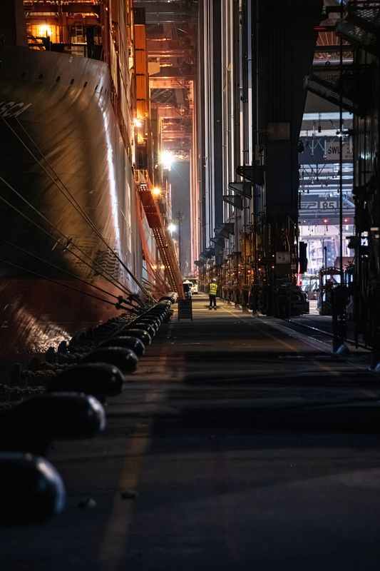 #Mode of transport #Transport #Truck #Commercial vehicle #Freight transport #Machine #Rolling #Highway #Shipping container #Cargo Night shiftphoto preview