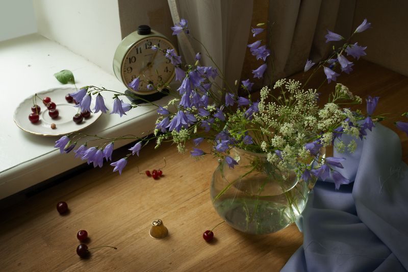 лето, колокольчики, букет, натюрморт Леним вечеромphoto preview