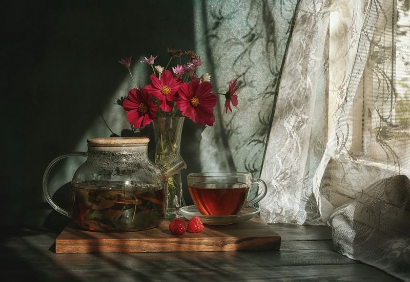 чай, чай на травах, лучи, утро, morning, tea, herbal tea, morning rays Утренний чай..photo preview