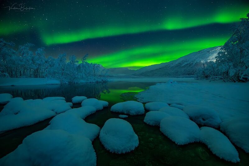 хибины, пейзаж, кольский, северное сияние, хибины Северное сияние в Хибинах фото превью