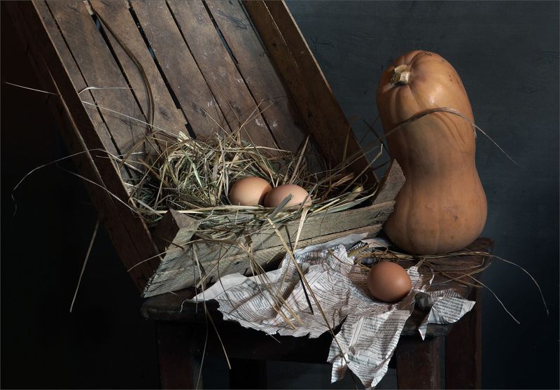 натюрморт, яйца, тыква Без названия фото превью