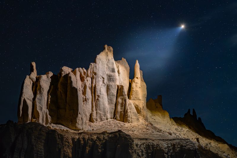 мангистау,мангышлак,казахстан,скалы,звёзды Ночной фонарьphoto preview